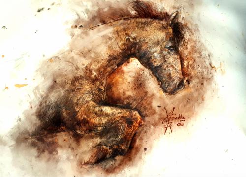 Horse mixed media